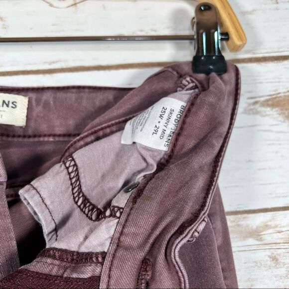 🎇STONE Washed Maroon Brody Jeans Skinny Mid Rise 25W x 29L - Picture 7 of 8